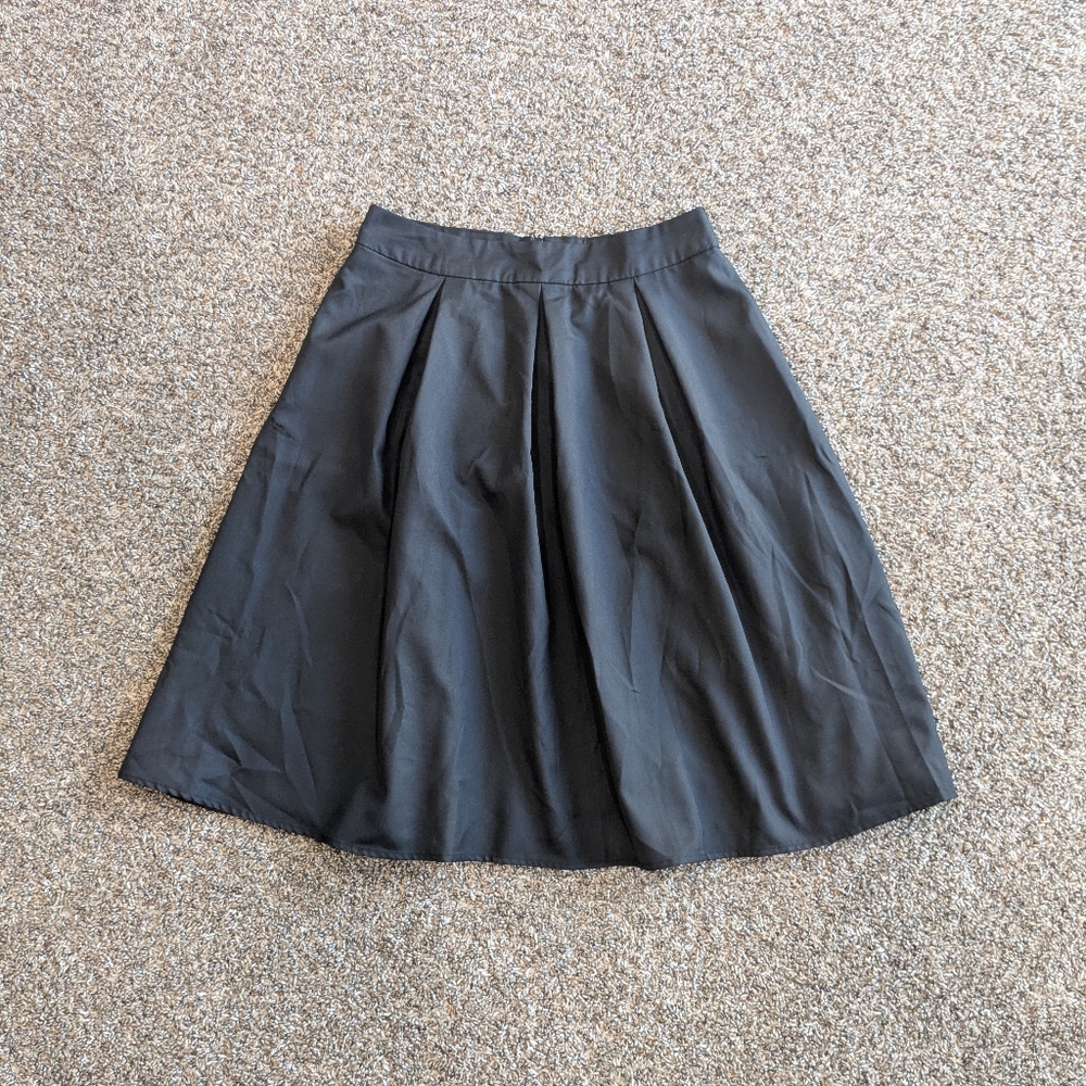 Yige Midi A Line Pleated Skirt Black Size 8